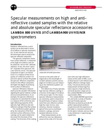 Specular Measurments on High and antireflective coatings