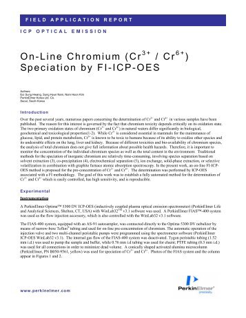 On-Line Chromium (Cr / Cr ) Speciation by FI-ICP-OES
