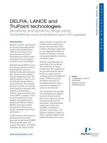DELFIA, LANCE and TruPoint technologies ... - PerkinElmer