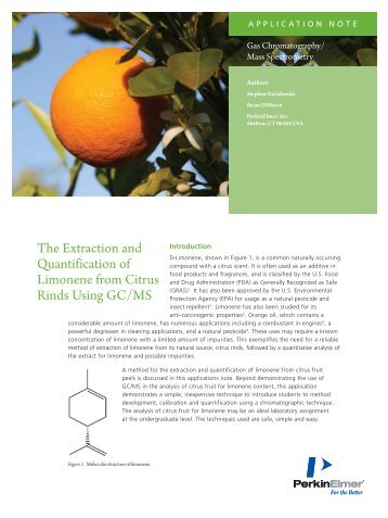 The Extraction and Quantification of Limonene from ... - PerkinElmer