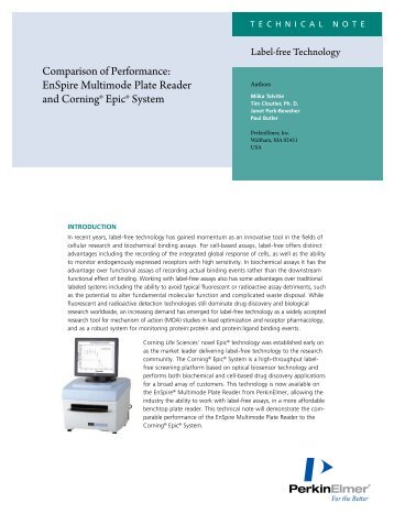 Comparison of Performance: EnSpire Multimode Plate ... - PerkinElmer