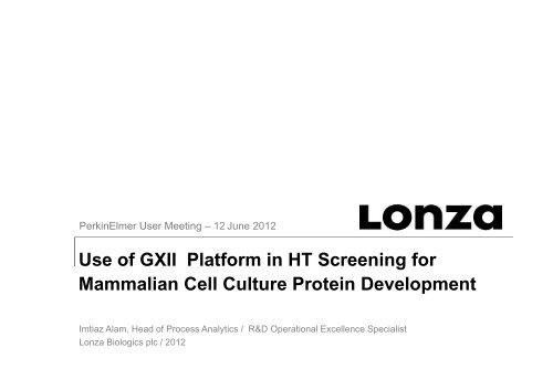 Use of GXII Platform in HT Screening for Mammalian ... - PerkinElmer