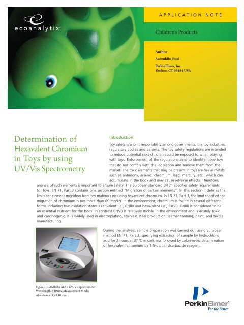 Determination of Hexavalent Chromium in Toys by ... - PerkinElmer