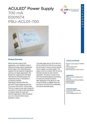 ACULED Power Supply - PerkinElmer