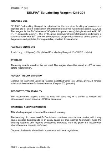 DELFIA Eu-Labelling Reagent 1244-301 - PerkinElmer