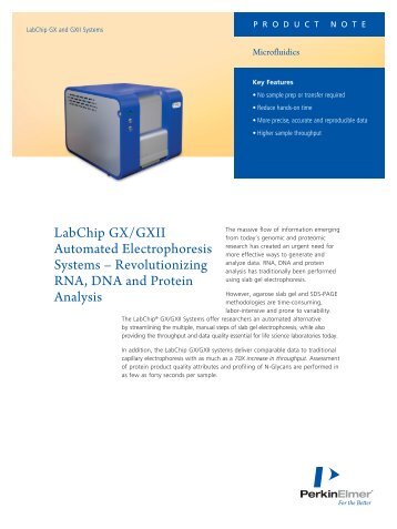 LabChip GX/GXII Automated Electrophoresis Systems ... - PerkinElmer