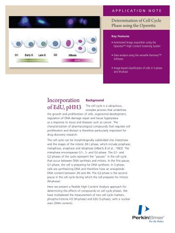 Determination of Cell Cycle Phase using the Operetta - PerkinElmer