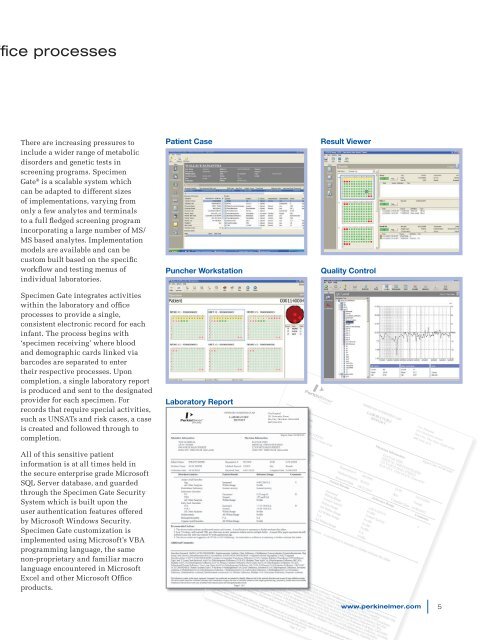 Managing screening programs with PerkinElmer's Specimen Gate ...