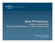 Best IP Practices: Lessons Learned from Activision ... - Perkins Coie