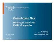 Greenhouse Gas: Disclosure Issues for Public ... - Perkins Coie