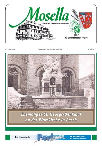 Ehemaliges St. Georgs-Denkmal an der Pfarrkirche in Besch - Perl