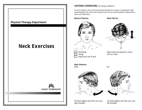 Neck Exercises: range of motion, isometrics - permanente.net