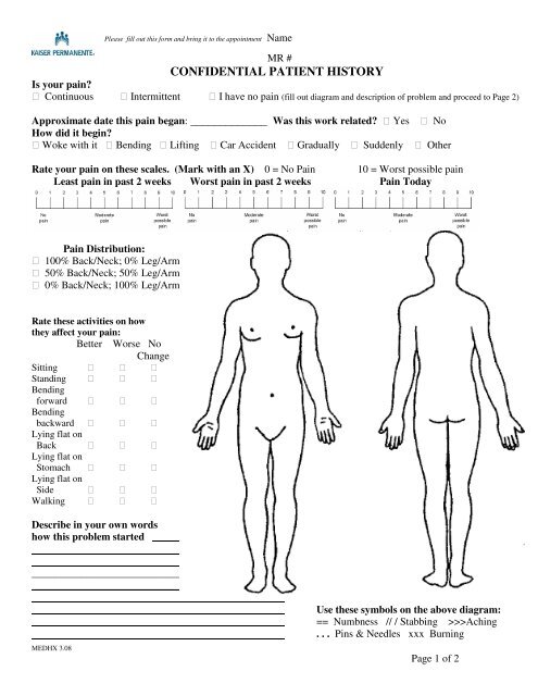 Spine Questionnaire