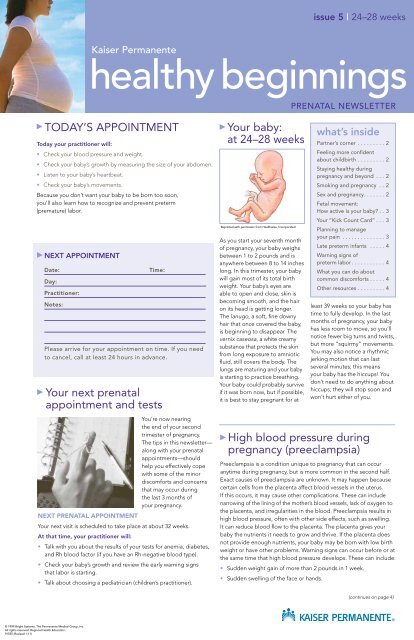 24 to 28 weeks (PDF) - Kaiser Permanente