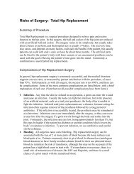 Risks of Surgery: Total Hip Replacement - permanente.net