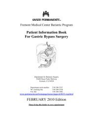 Patient Information Book For Gastric Bypass Surgery - permanente.net