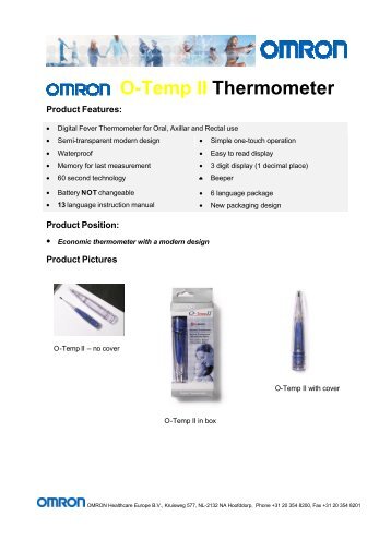 O-Temp Thermometer O-Temp II Thermometer