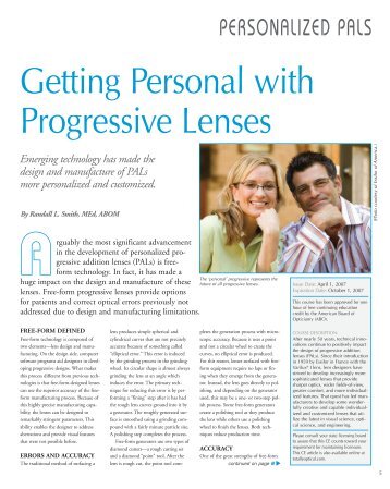 Getting Personal with Progressive Lenses