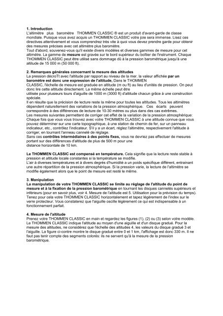 Altimètre De Poche Thommen Classic – 15000 Pieds – Fabriqué En Suisse – Vintage