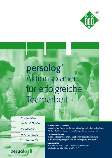 persologÂ® Aktionsplaner fÃ¼r erfolgreiche Teamarbeit - Persolog GmbH
