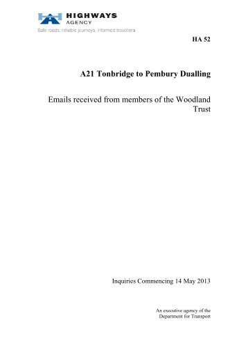 Emails received from members of the Woodland Trust - Persona ...