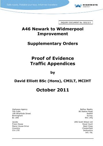Proof of Evidence - Traffic Appendices