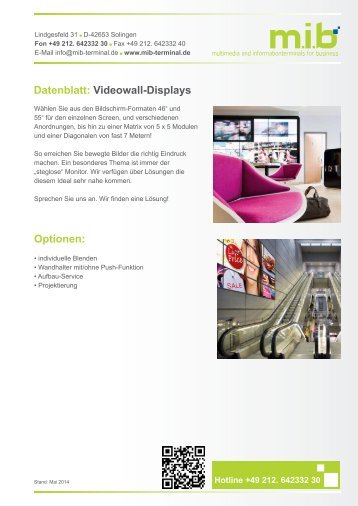 Datenblatt: Videowall-Displays m.i.b GmbH