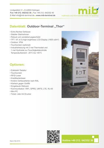 Datenblatt: Outdoor-Terminal „Thor“ m.i.b GmbH