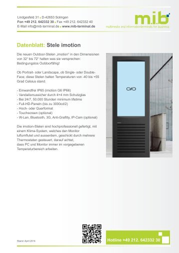 Datenblatt: Stele imotion m.i.b GmbH