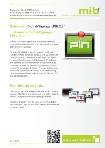 Digital-Signage "PIN" m.i.b GmbH