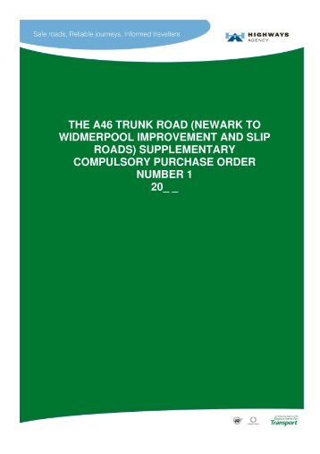 the a46 trunk road (newark to widmerpool improvement and slip ...