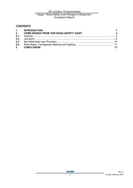 Supplementary Stage 1 Road Safety Audit Designer's Response