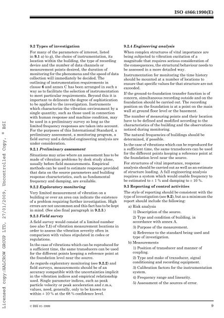 Evaluation and Measurement for Vibration in Buildings Part 1, BSI ...