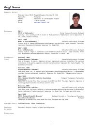 Curriculum Vitae: Gergo Nemes - Personal pages of the CEU ...
