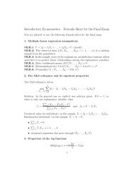 Introductory Econometrics â Formula Sheet for the Final Exam