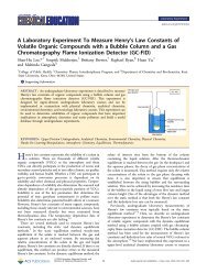 A Laboratory Experiment To Measure Henry's Law Constants of ...