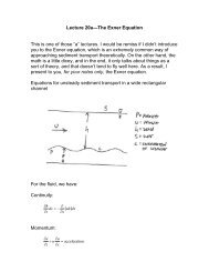 Lecture 20a裕he Exner Equation - Personal.kent.edu