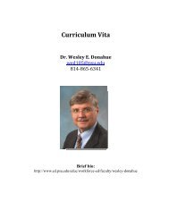Curriculum Vita Dr. Wesley E. Donahue - Penn State Personal Web ...