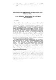 On-line Processing of Articles and Clitic Pronouns by Greek ...