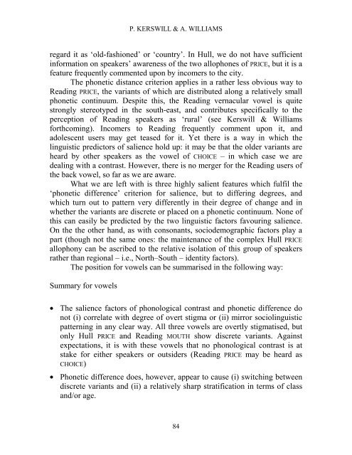 Reading Working Papers in Linguistics 4 (2000) - The University of ...