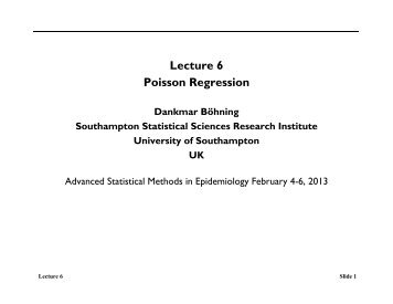 Poisson regression model - University of Southampton