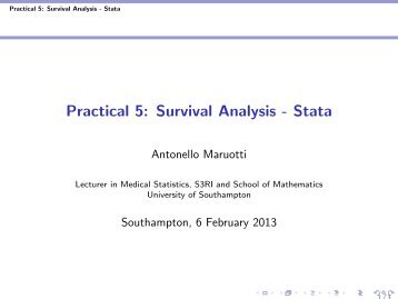 Practical 5: Survival Analysis - Stata - University of Southampton