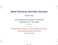 Brian Wybourne and Schur functions - University of Southampton