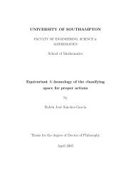 UNIVERSITY OF SOUTHAMPTON School of Mathematics ...