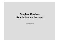 10. Krashen: Acquisition vs. learning