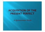 Alexandra Gathen: L2 acquisition of the English present perfect