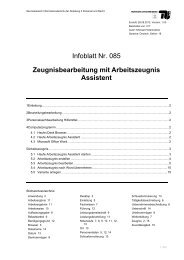 Infoblatt IT 012 - Zeugnisbearbeitung mit Arbeitszeugnis Assistent