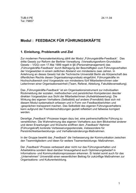 FEEDBACK FÜR FÜHRUNGSKRÄFTE - der Personalabteilung