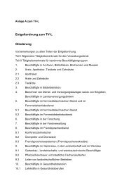 Entgeltordnung zum TV-L Gliederung - der Personalabteilung