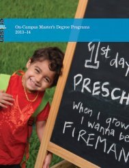 On-Campus Master's Degree Programs 2012â13 - Erikson Institute